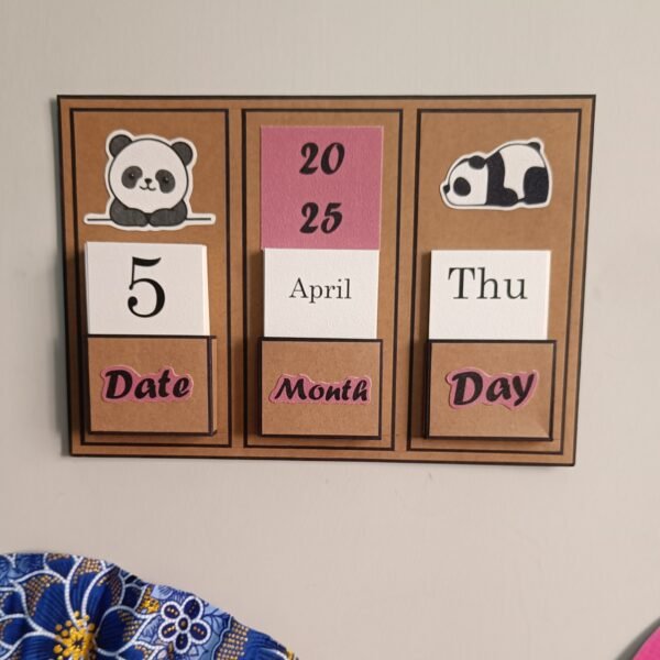 Reusable Panda Theme Wall Calendar – Sustainable & Cute