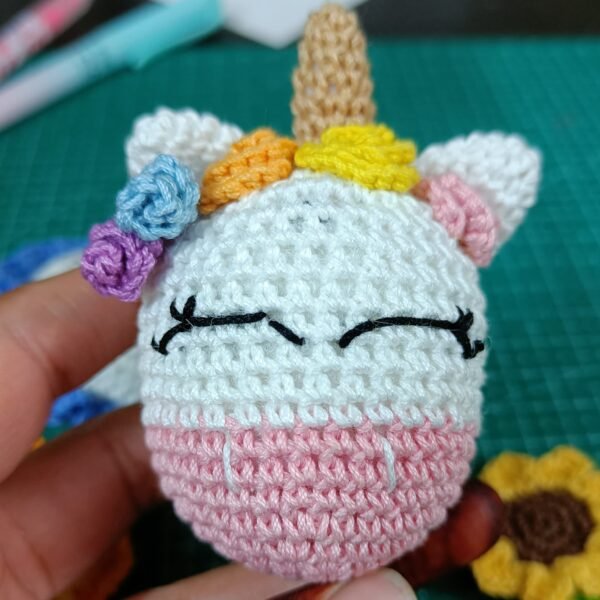 🦄 Crochet Unicorn Keychain