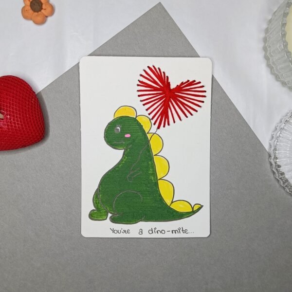 Handmade Dino Love Card – “You’re a Dino-mite!