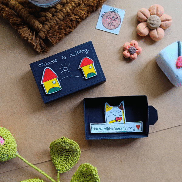 Handmade Matchbox Card – “Distance is Nothing”