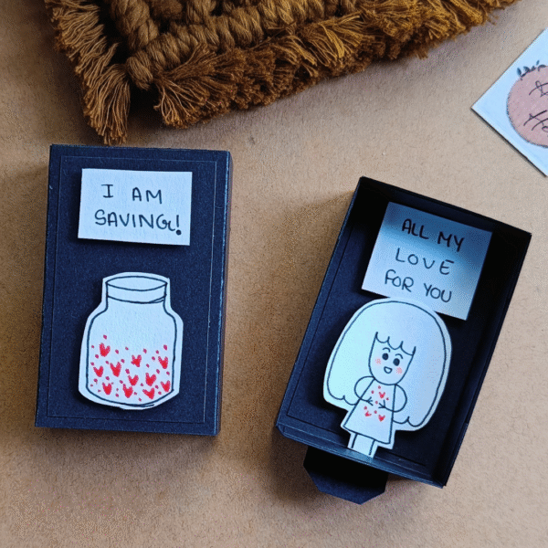 Handmade Matchbox Card – “Saving All My Love for You”