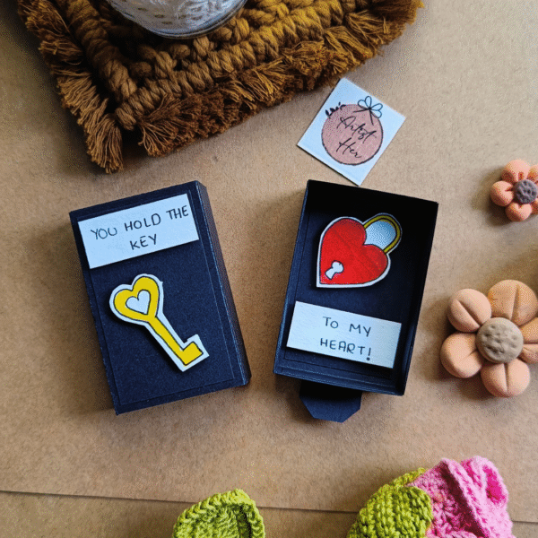 Handmade Matchbox Card – “You Hold the Key to My Heart”