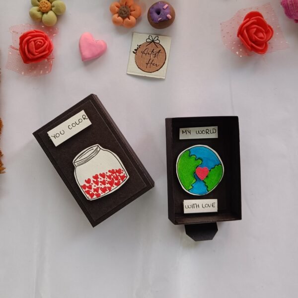 Handmade Matchbox Card – “You Color My World”