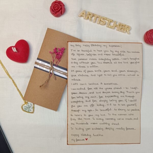 🤎 Handwritten Love Letter with Floral Envelope