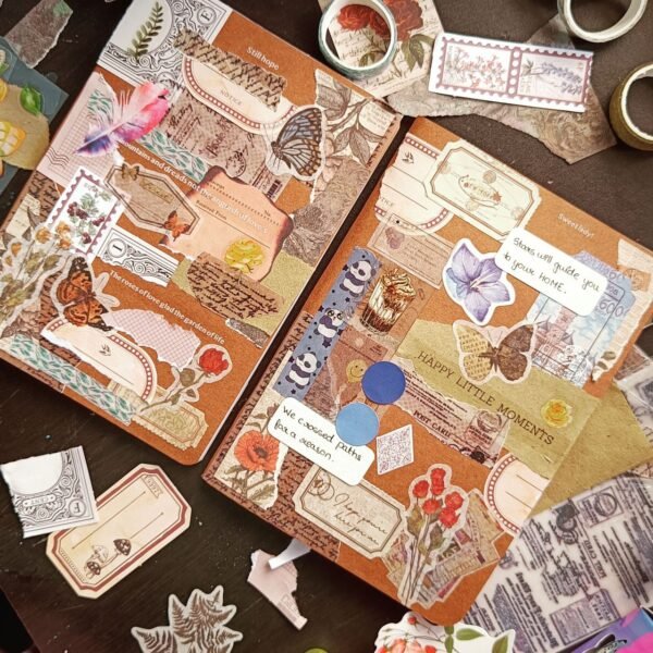 Vintage Collage Journal – A5 Theme Diary (Plain Inside)