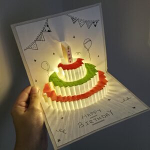 3D Handmade Pop-Up Birthday Card with Light